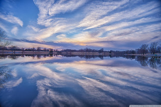 Lake clouds trees background sky - a sky free wallpaper