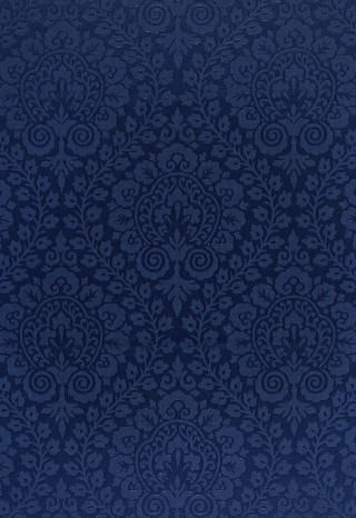 Blue background swirls leaves pattern - neoclassicism free wallpaper