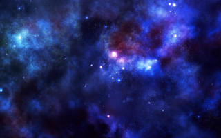 Starry sky blue red center - a space free wallpaper