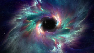 Black hole colorful space stars - a black hole in the center free wallpaper