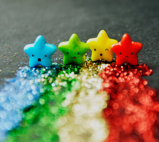 Little stars rainbow floor black - microscopic free wallpaper
