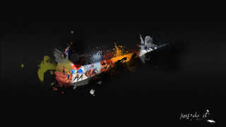 Colorful abstract painting guitar black - guitar free wallpaper