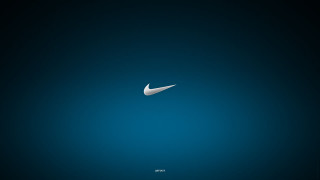 White nike logo blue background 2 - a white nike logo free wallpaper