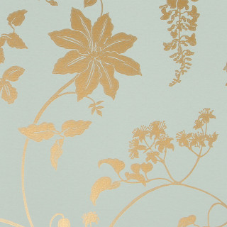 Gold flower design blue background - a blue background free wallpaper