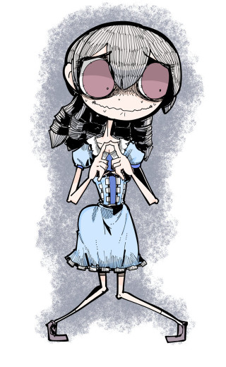 Girl glasses blue dress umbrella - madhouse free wallpaper
