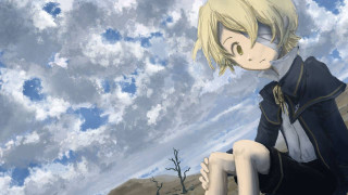 Person sitting rock sky background - a sky background behind them free wallpaper