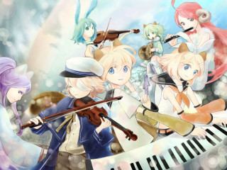 Anime musicians piano keyboard music - rayonism free wallpaper for desktop