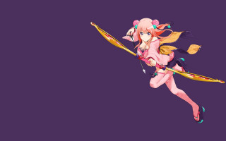 Girl bow arrow flying purple 2 - a bow and arrow free wallpaper