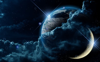 Earth view space stars clouds 2 - a view of the earth free wallpaper