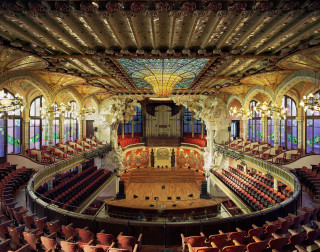 Auditorium chandelier balcony lights elegant - gaudy free wallpaper