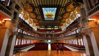 Stainedglass chandelier woodenfloor mosaic architecture - a wooden floor free wallpaper