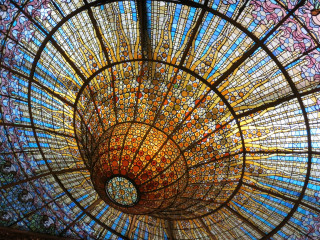 Large glass ceiling circular design 2 - an art deco sculpture free wallpaper