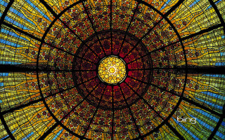 Stained glass window circular design - buckminster fuller free wallpaper