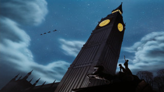 Clock tower sky clouds plane - a clock tower free wallpaper