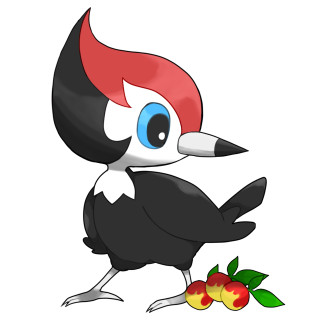 Cartoon bird redhead blueeyes oneleg - a green leaf free wallpaper