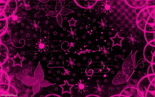 Pink black background stars circles 2 - a silk screen free wallpaper
