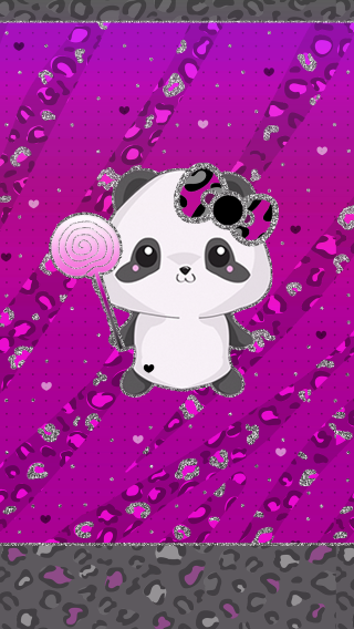Panda lollipop purple background hearts - andrew law free wallpaper