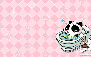 Panda bathtub music note kawaii - bian shoumin free wallpaper