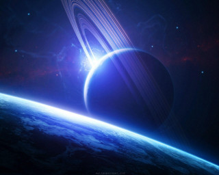 Earth space saturn ring distant - a. hardy free wallpaper