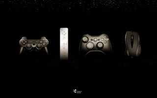 Game controllers dark background stars - different free wallpaper