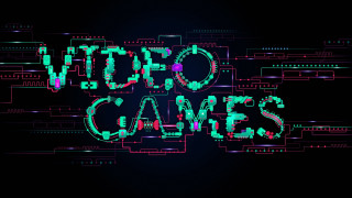 Black background neon text video - video game free wallpaper