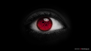 Red eye black background red - analytical art free wallpaper