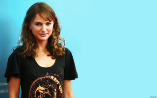 Woman blue wall black shirt - a blue wall free wallpaper