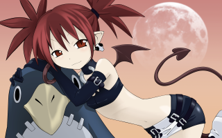 Anime red hair demon tail - a rock free wallpaper