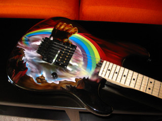 Guitar rainbow painted body neck - metal free wallpaper