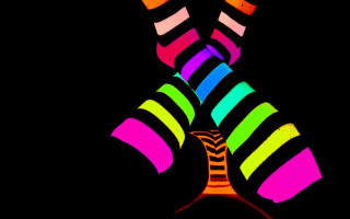 Colorful person feet up legs - their leg free wallpaper