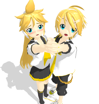 Anime girls holding hands standing - an ambient occlusion free wallpaper