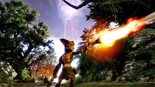 Man forest lightning fire hose - lightning free wallpaper