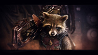 Raccoon holding gun rocketeer scene - cedric seaut keos masons free wallpaper