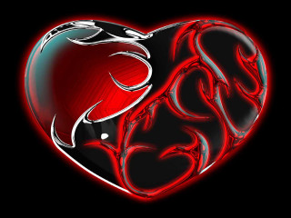 Red black heart black background - heart free wallpaper