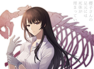 Woman long hair gloves bird - official free wallpaper for desktop