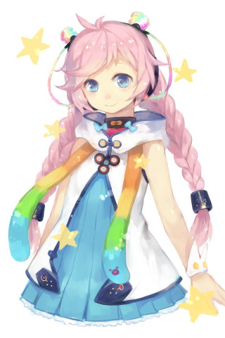 Girl pink hair dress stars - a girl free wallpaper