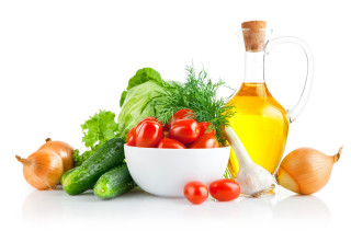 Bowl vegetables oil food photorealism - other vegetable free wallpaper
