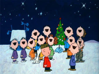 Group people christmas tree snow - charles schulz free wallpaper