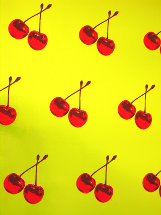 Yellow cherries green red cherries - andy warhol free wallpaper