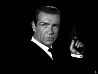 Man holding gun black white 2 - his hand in free wallpaper