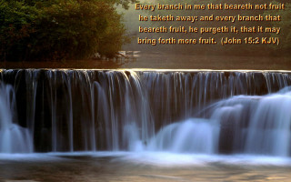 Waterfall bible verse river trees - a bible verse free wallpaper