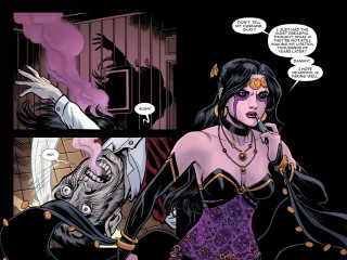 Woman purple dress demon cage - a comic strip free wallpaper