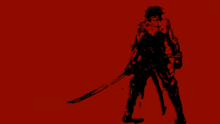 Sword person red background black - action painting free wallpaper