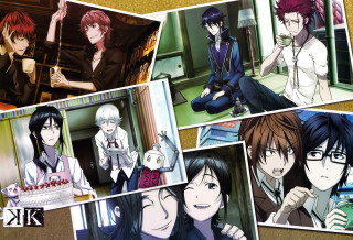 Anime characters sitting table cake - a group of anime characters sitting next free wallpaper