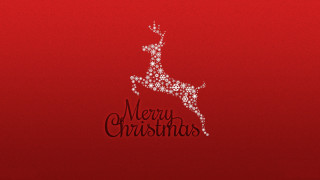 Red background white reindeer merry - merry christmas free wallpaper
