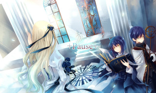 Anime girls room book clock - two anime girl free wallpaper