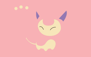 Pink cartoon horned animal closed - closed free wallpaper