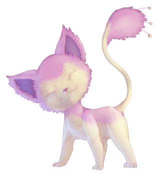 Pink cat with tail like - furry free wallpaper