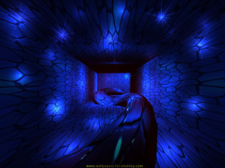 Bed blue light rock pattern - a wall free wallpaper