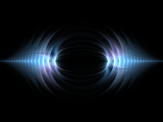 Black background blue white light - beeple free wallpaper